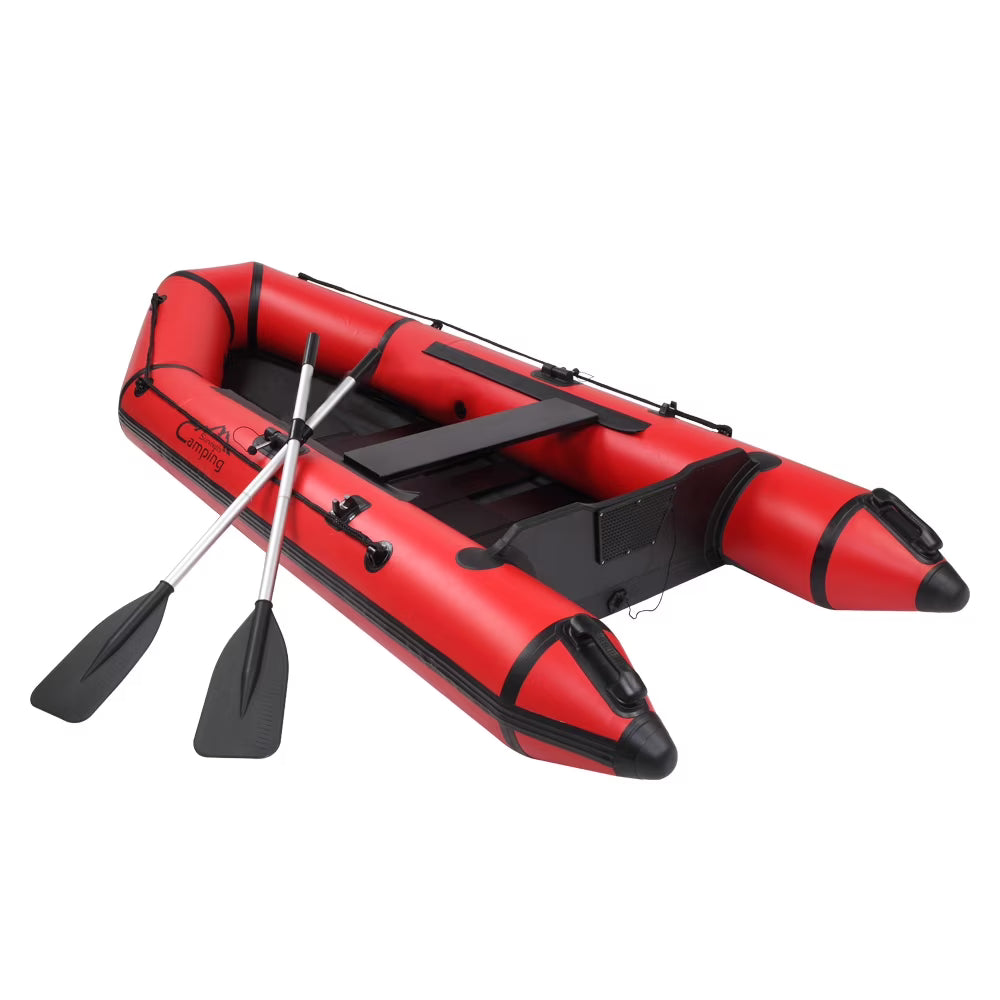 Red/Black 7.5ft Inflatable Boat with Oars and Air Pump D929174