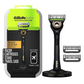Gold Edition Razor with Exfoliating Bar, 1 Handle, 3 Razor Blade Refills, 1 Travel Case, 1 Premium Magnetic Stand D766154