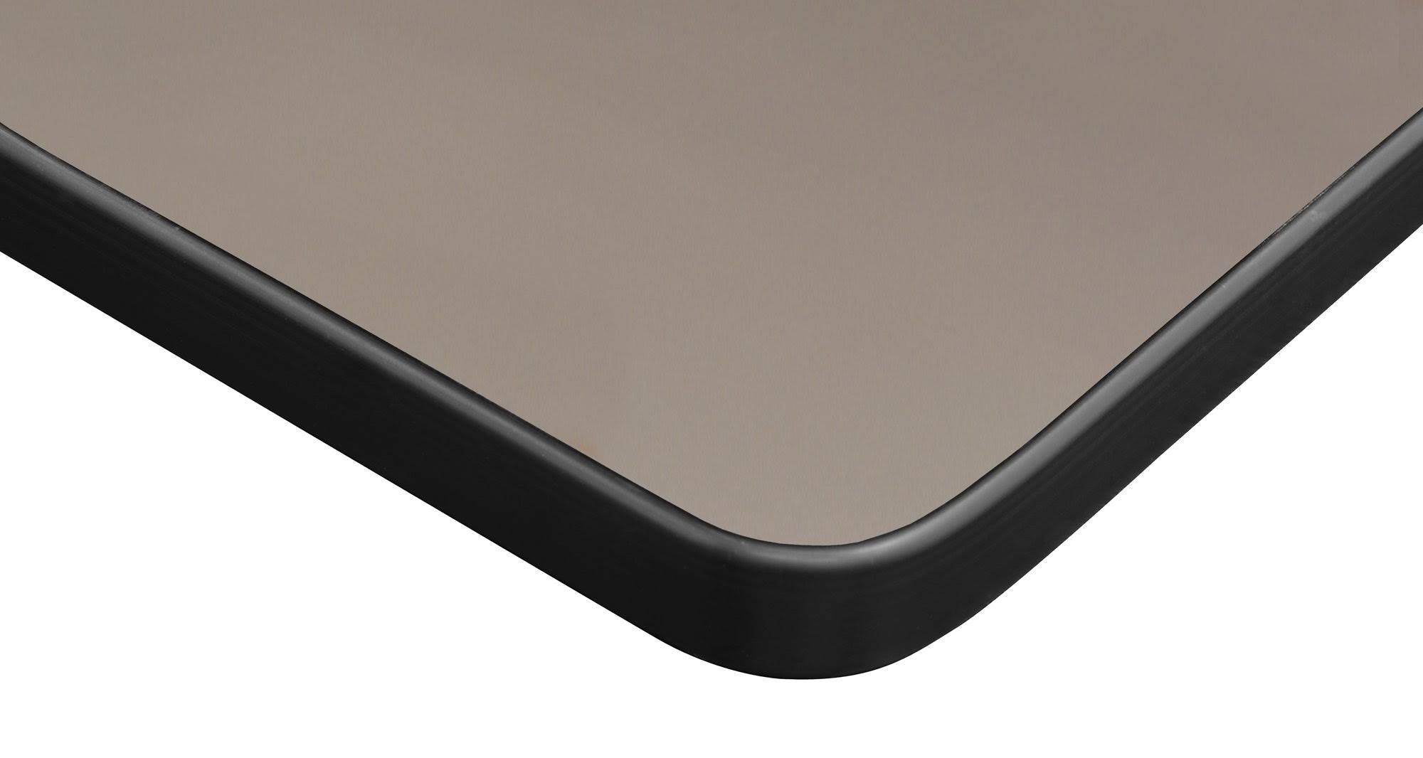 Mahogany/Black L-Desk with Return G733