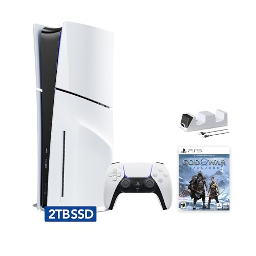 White 2TB Disc Edition PlayStation 5 Gaming Console with Dual-Controller Charger H63156