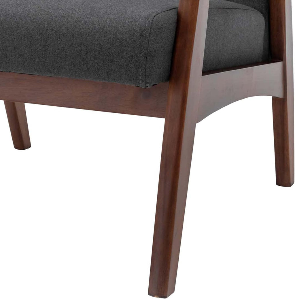 Accent Armchair and Ottoman Set, Dark Gray Fabric L92472