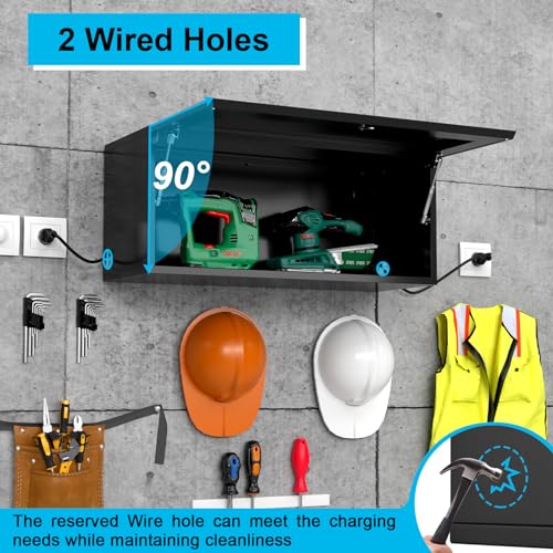 Metal Wall Garage Storage Cabinet, 20" H Wall Cabinets with Doors and Shelves, Locking Garage Cabinets Wall Mounted M65632
