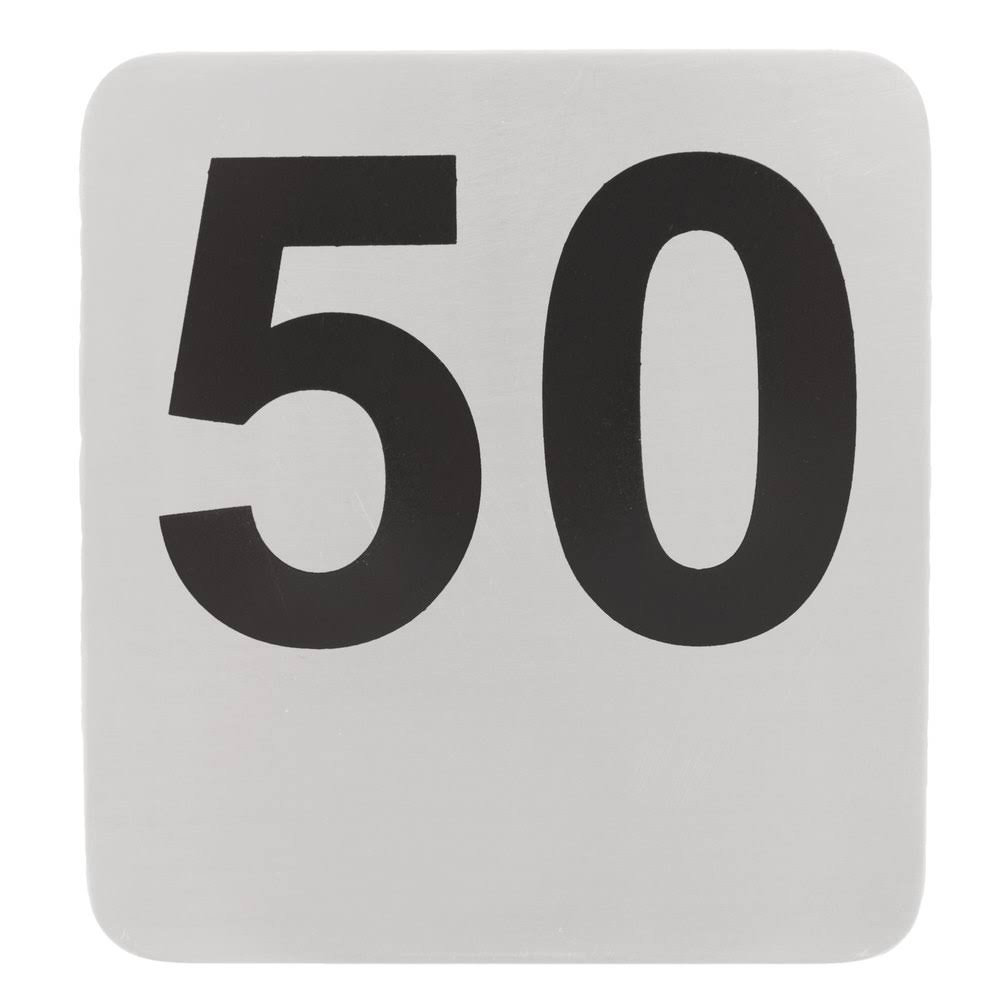 Stainless Steel Number Cards 1-50 O883873