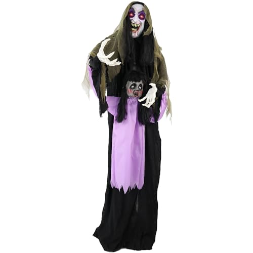 5.25-ft. Standing Gravekeeper Animatronic with Red LED Eyes and Sound Effects E682813