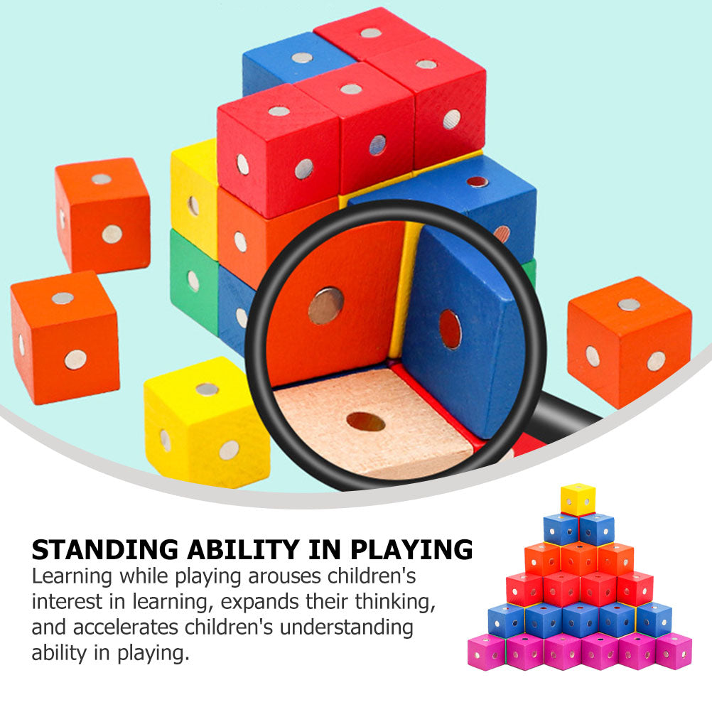 30 Pcs Magnetic Building Blocks Wooden Cube Toys H815049