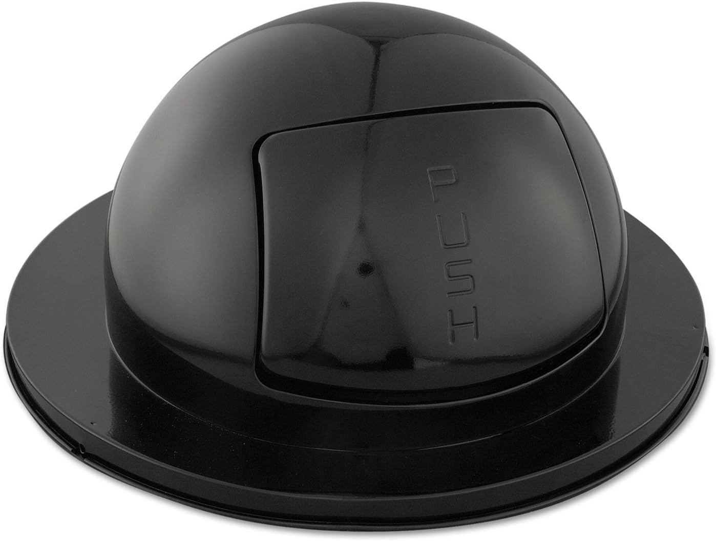 Black Round Dome Trash Can with Swing Lid K997