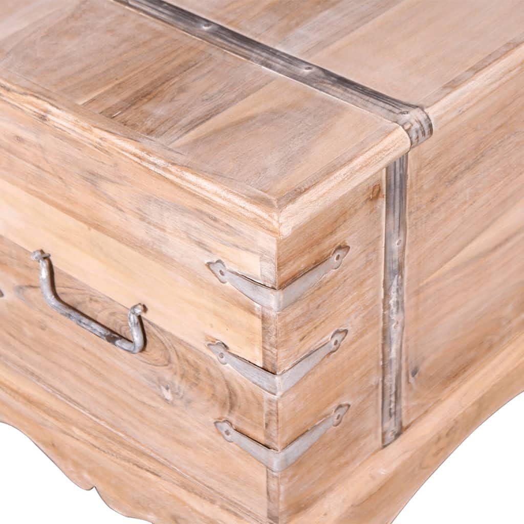 Rustic Brown Acacia Wood Storage Chest Set of 2 N5116