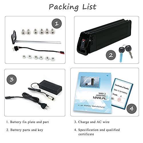 36V 48V 10AH 13AH 15AH 18AH Lithium Ion Battery with Charger for Electric Bike B294