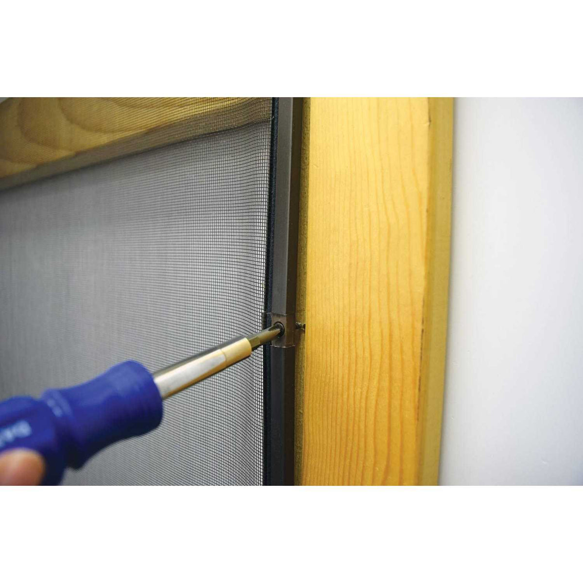 36 in. x 80 in. Reversible Wood Screen Door with Medium Pet Flap Q194