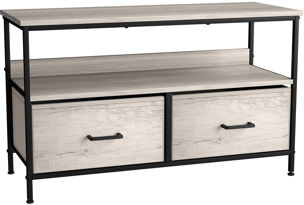 Rustic Beige TV Stand Dresser with 2 Drawers E2800