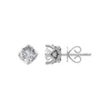 10K White Gold Diamond Solitaire Stud Earrings W638