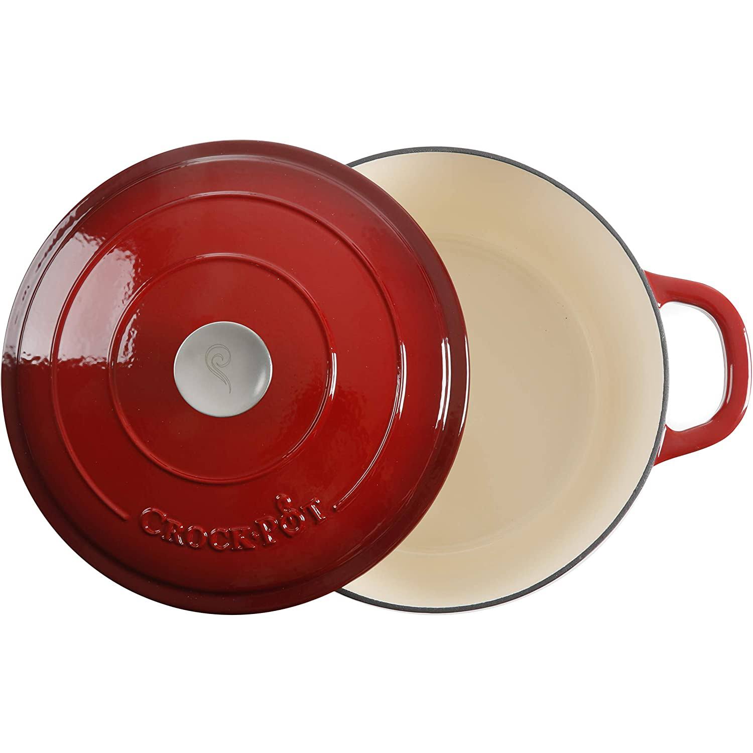 Scarlet Red 7-Quart Cast Iron Dutch Oven Q982116