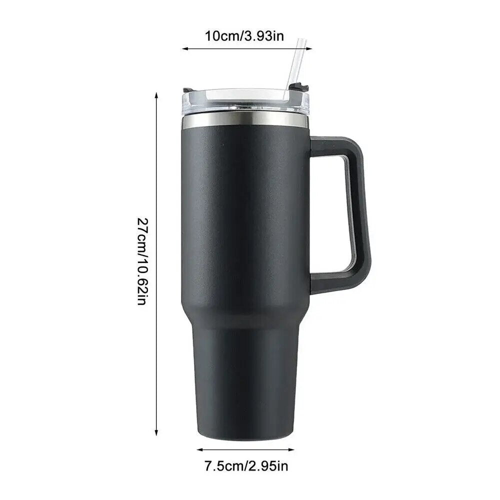 Purple 40 Oz Stainless Steel Thermal Tumbler with Handle G698