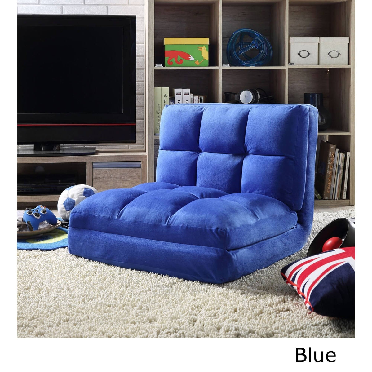 Purple Microsuede 5-Position Convertible Flip Chair Sleeper U750