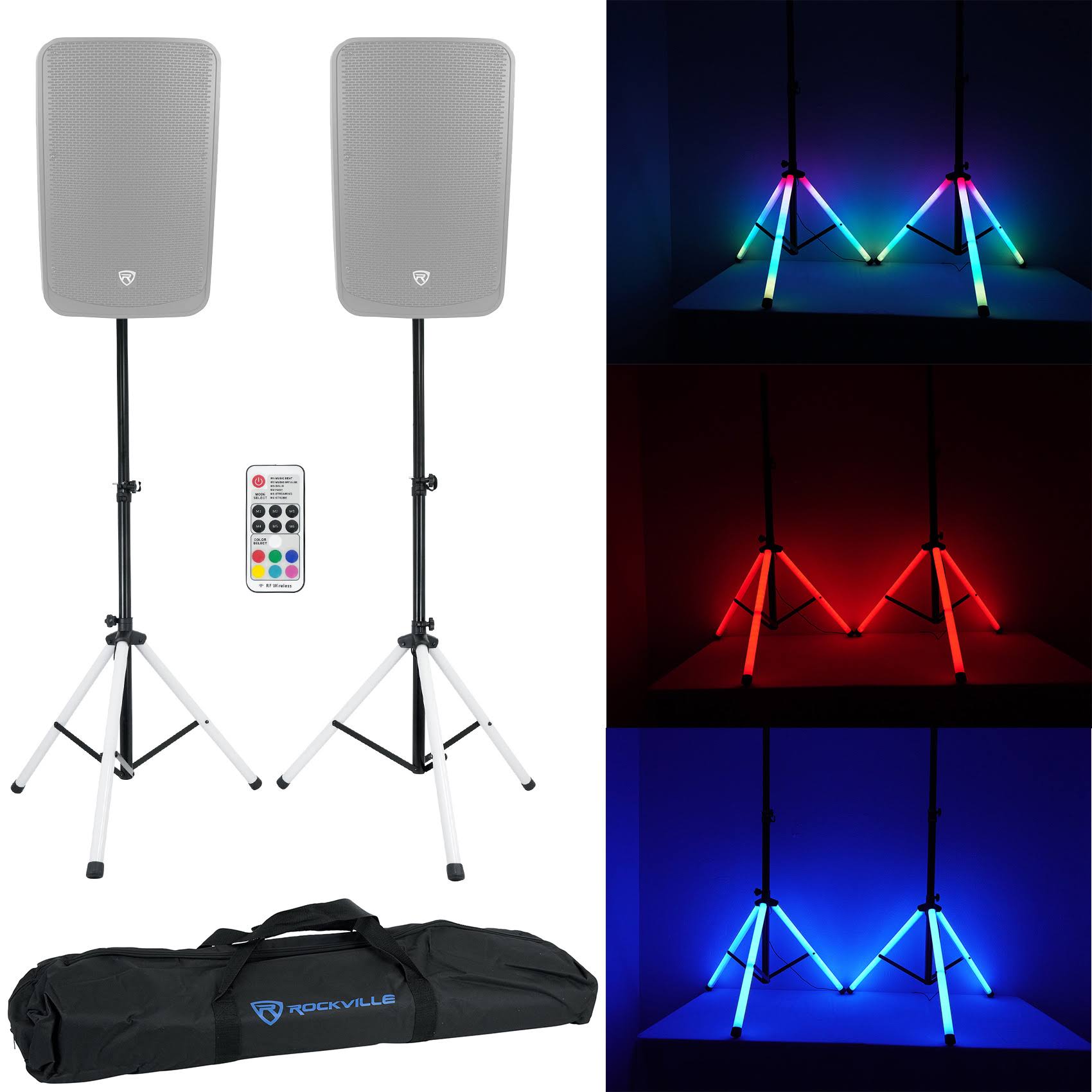 12x22 Passive 1200W DJ PA Speakers with Stands and Cables W834079