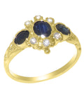 9k Yellow Gold Sapphire Diamond Ring W317428