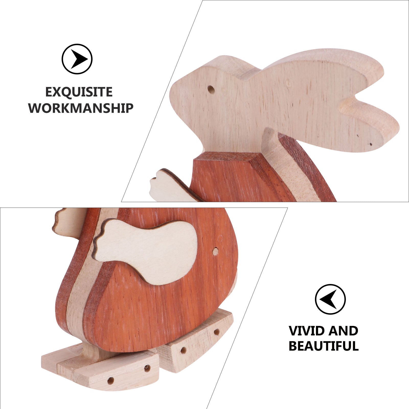 Red Rabbit Wooden Crafts Toys Playset H8247