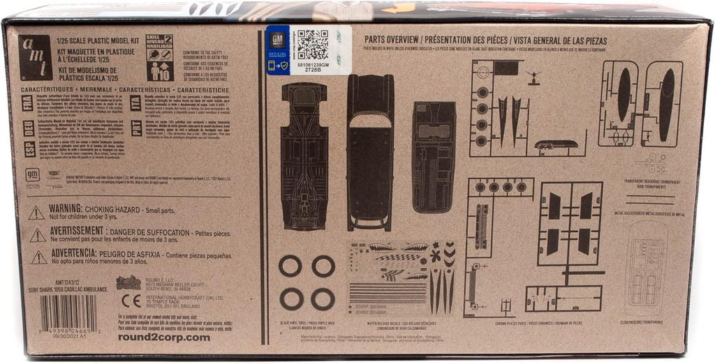 1959 Cadillac Ambulance 1:25 Scale Model Kit Pack of 2 R87506