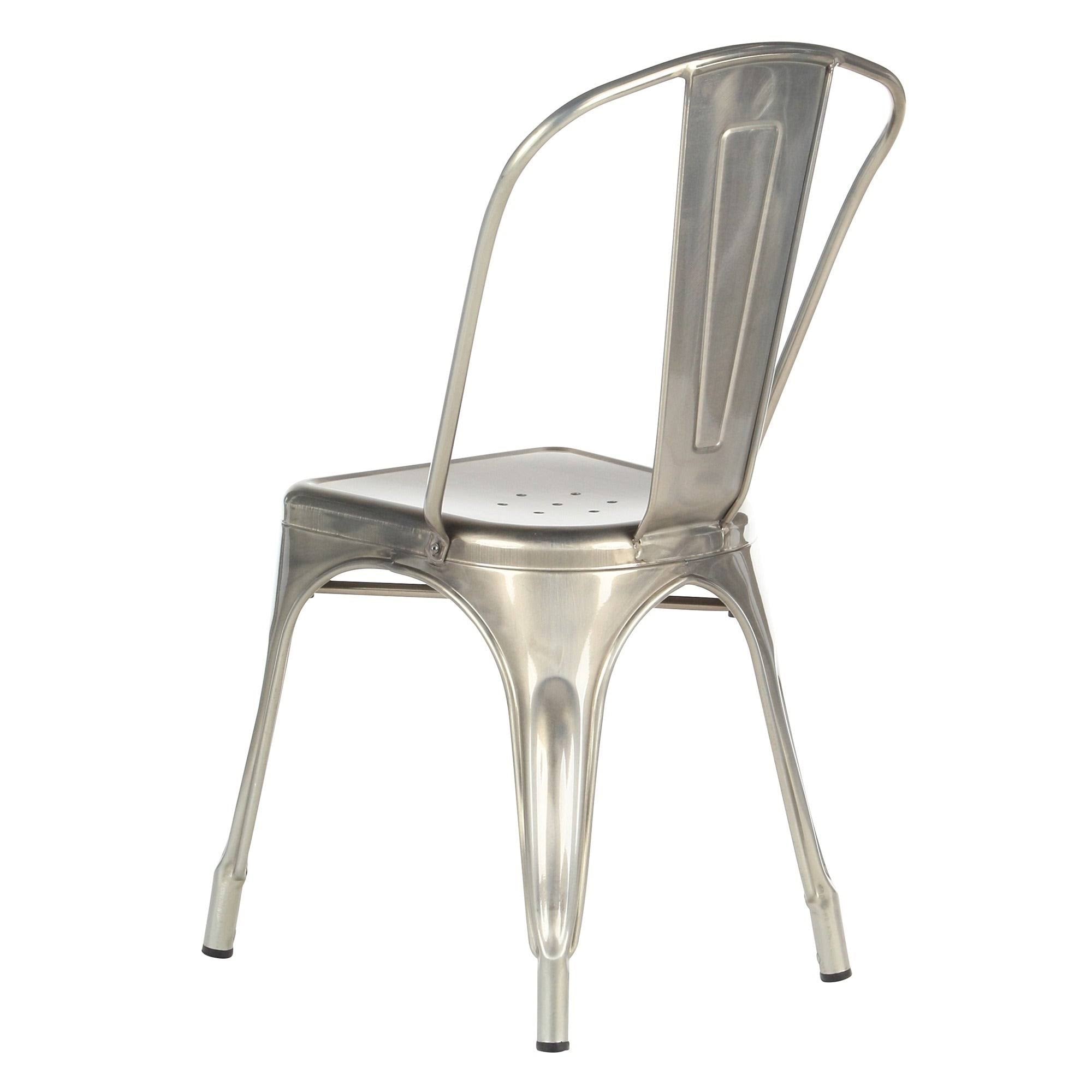 White Metal Tolix-Style Side Chair A168784