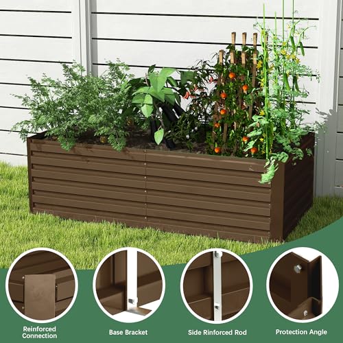2pcs 8x4x2ft Galvanized Raised Garden Bed A7616