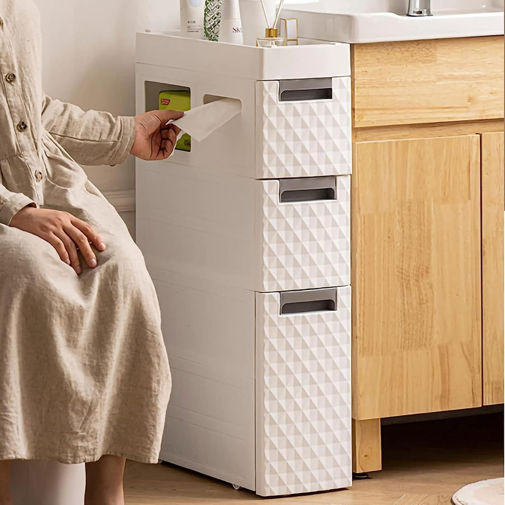 Slim Storage Tower with Wheels Drawer Cart B62521