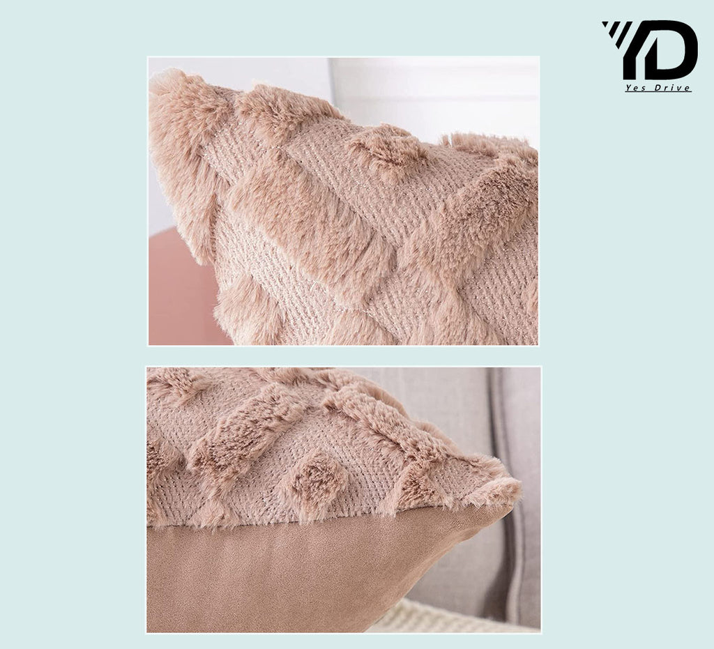Set of 2 Soft Plush Velvet Decorative Throw Pillow Covers Square Cushion Case P92536