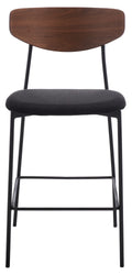 Walnut/Black Scandinavian Counter Stool I141