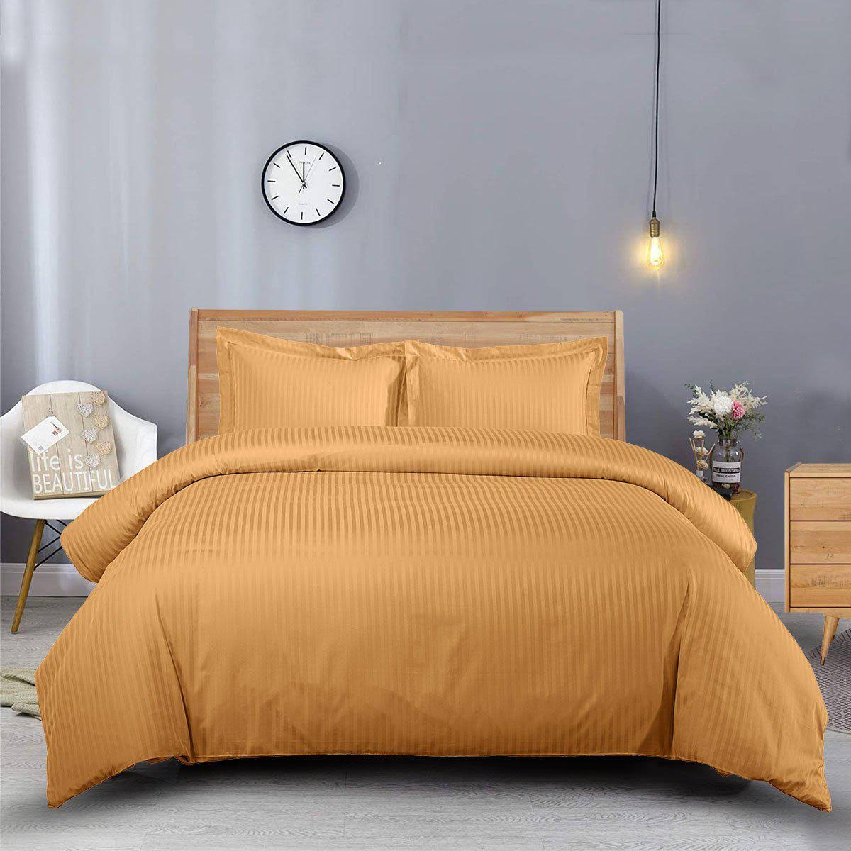 King Sage Stripe 600 Thread Count Duvet Cover Set G178