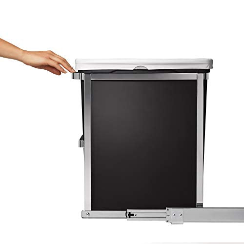 Chrome 35 Liter Dual Compartment Recycling Bin and Trash Can X13069
