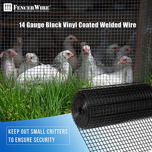 Black Vinyl Coated Welded Wire Mesh, 1 Inch x 1 Inch Grid (48 Inch x 50 ft.) I775