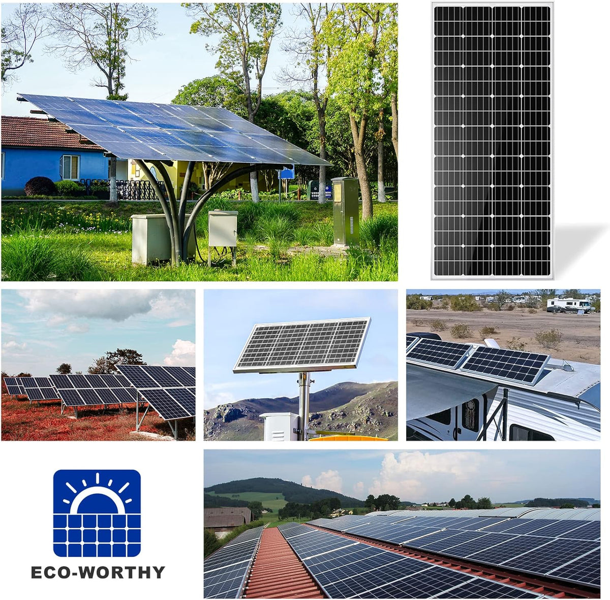195 Watt 12 Volt Monocrystalline Solar Panel Module D434476
