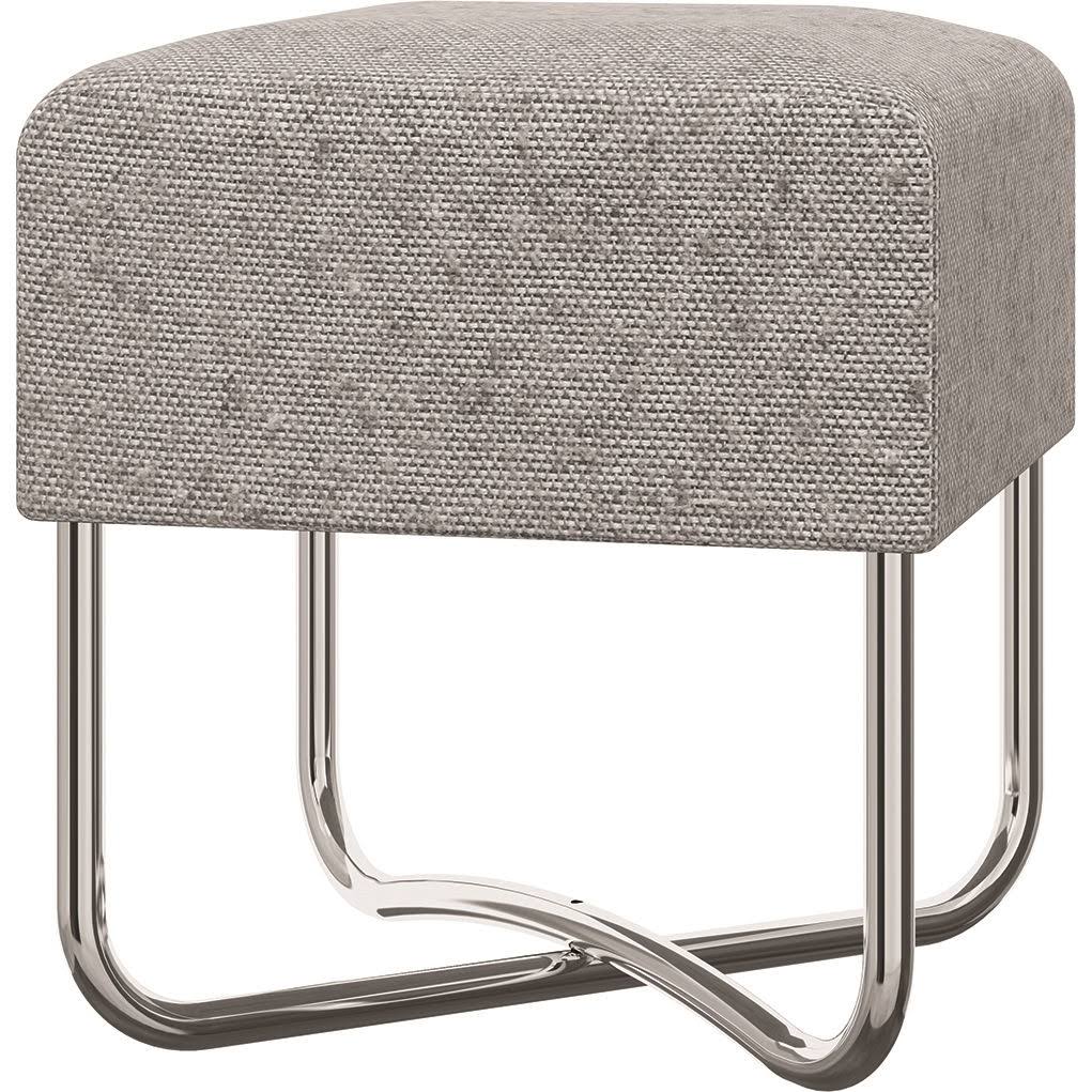 Light Gray Linen Fabric Bench V648