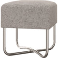 Light Gray Linen Fabric Bench V648