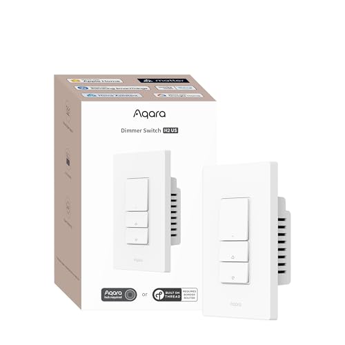 Smart Dimmer Switch, 2-in-1 Neutral, Thread/Zigbee Support, Silent On/Off Dimmer Light Switch V82956