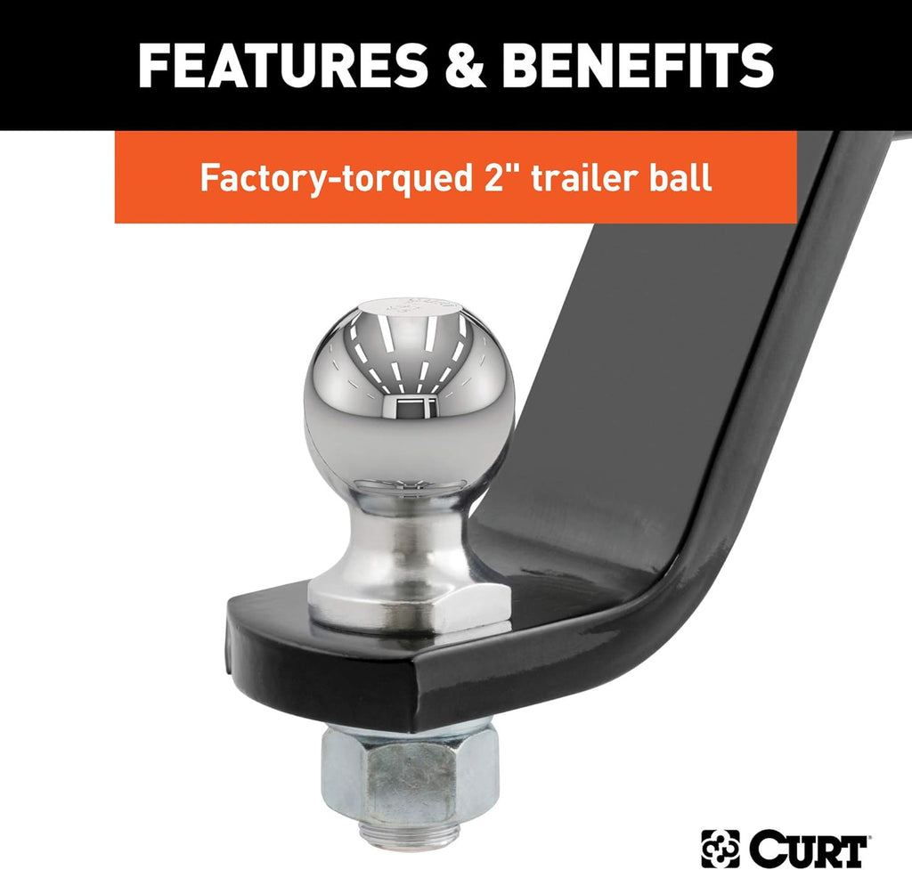 Lifted Truck Trailer Hitch Mount with 2-Inch Ball & Pin, 7,500 lbs, 6-Inch Drop, Black Pack of 2 Y76334