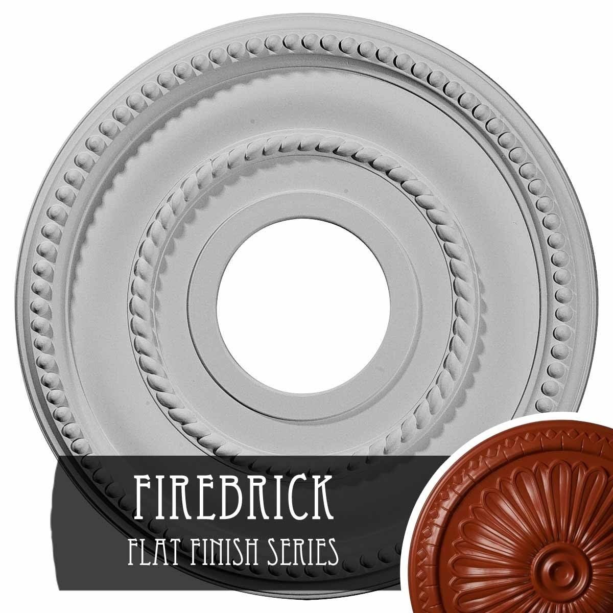 12 1/8x22OD x 3 5/8x22ID x 3/4x22P Hand-Painted Firebrick Ceiling Medallion O177583