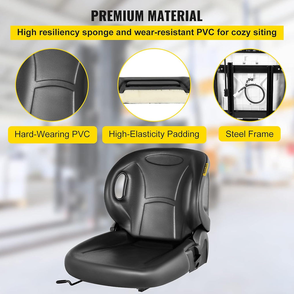 Forklift Seat with Seat Switch and Back Seat Organizer O458
