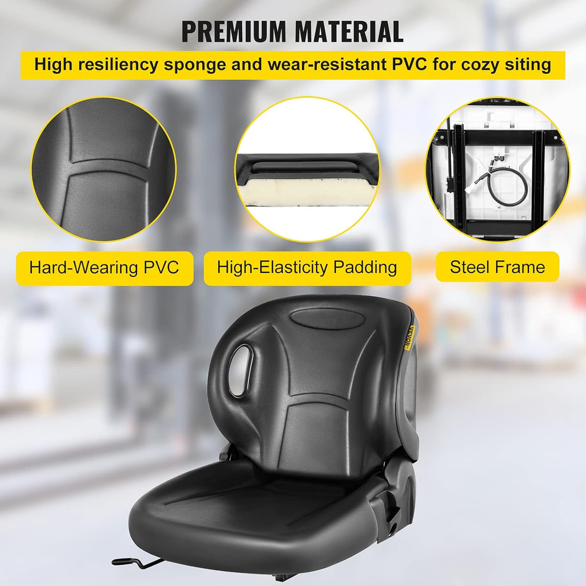 Forklift Seat with Seat Switch and Back Seat Organizer O458