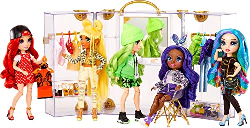 Portable Clear Acrylic Fashion Closet with 31+ Doll Clothing & Accessories L3930