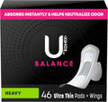 Ultra Thin Pads with Wings, Heavy Absorbency, 46 Count P389