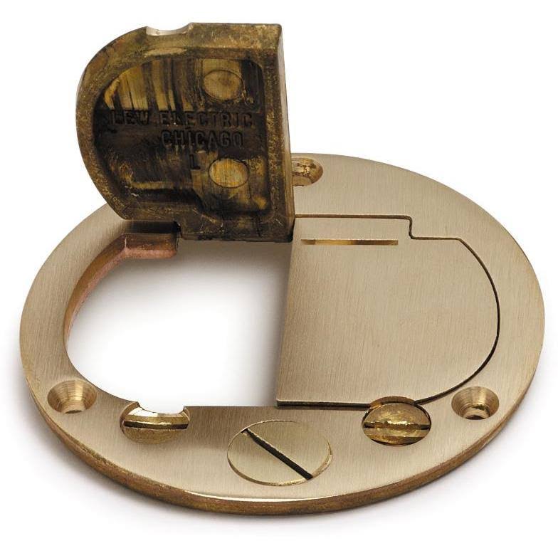 Dual Hinged Cover for Duplex, Data Plug, Brass I276680