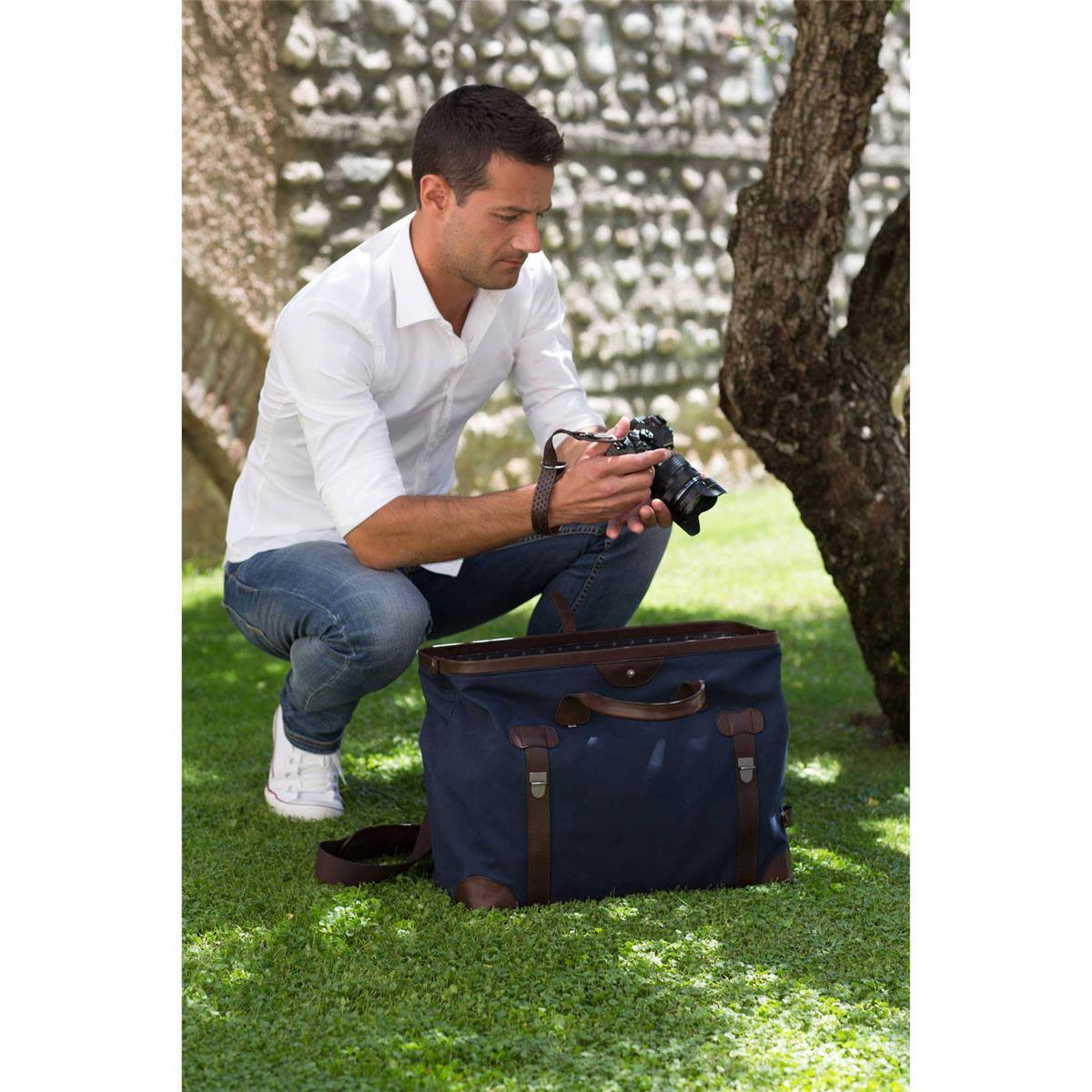 Perforated Dark Brown Leather Camera Wrist Strap H9039