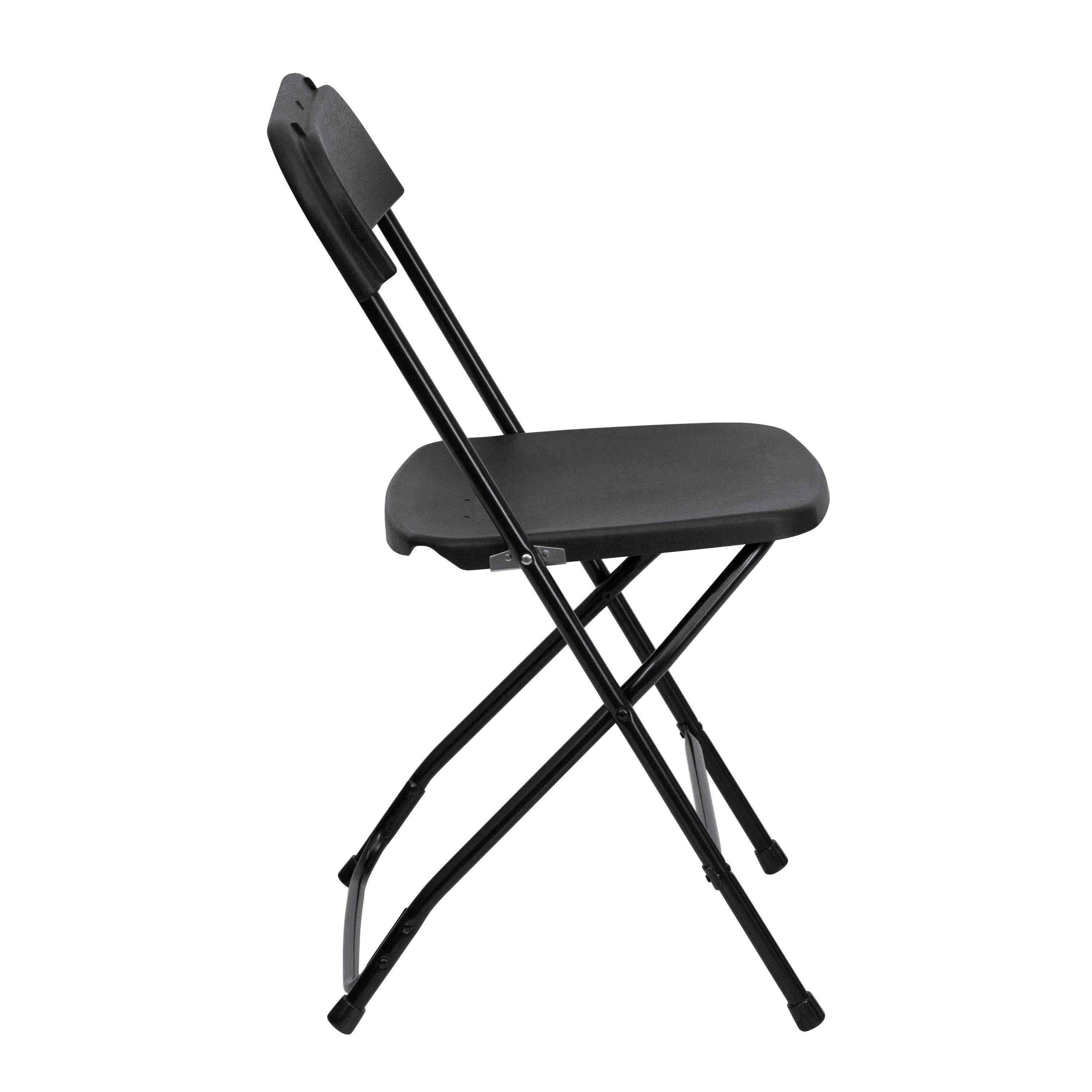 Black Folding Chairs with Draining Holes Set of 2 V309488