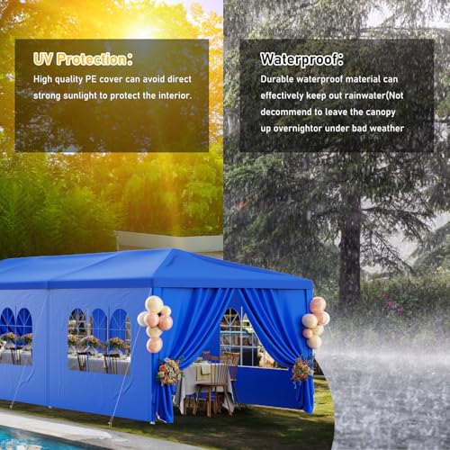 White 10x30 Heavy Duty Party Tent with 8 Removable Sidewalls Z651131