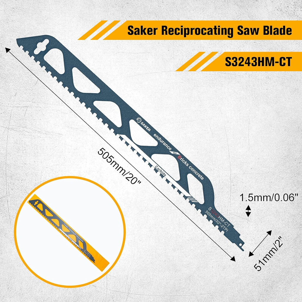 12”/300mm Pack of 2 Hard Alloy Reciprocating Saw Blades B881496