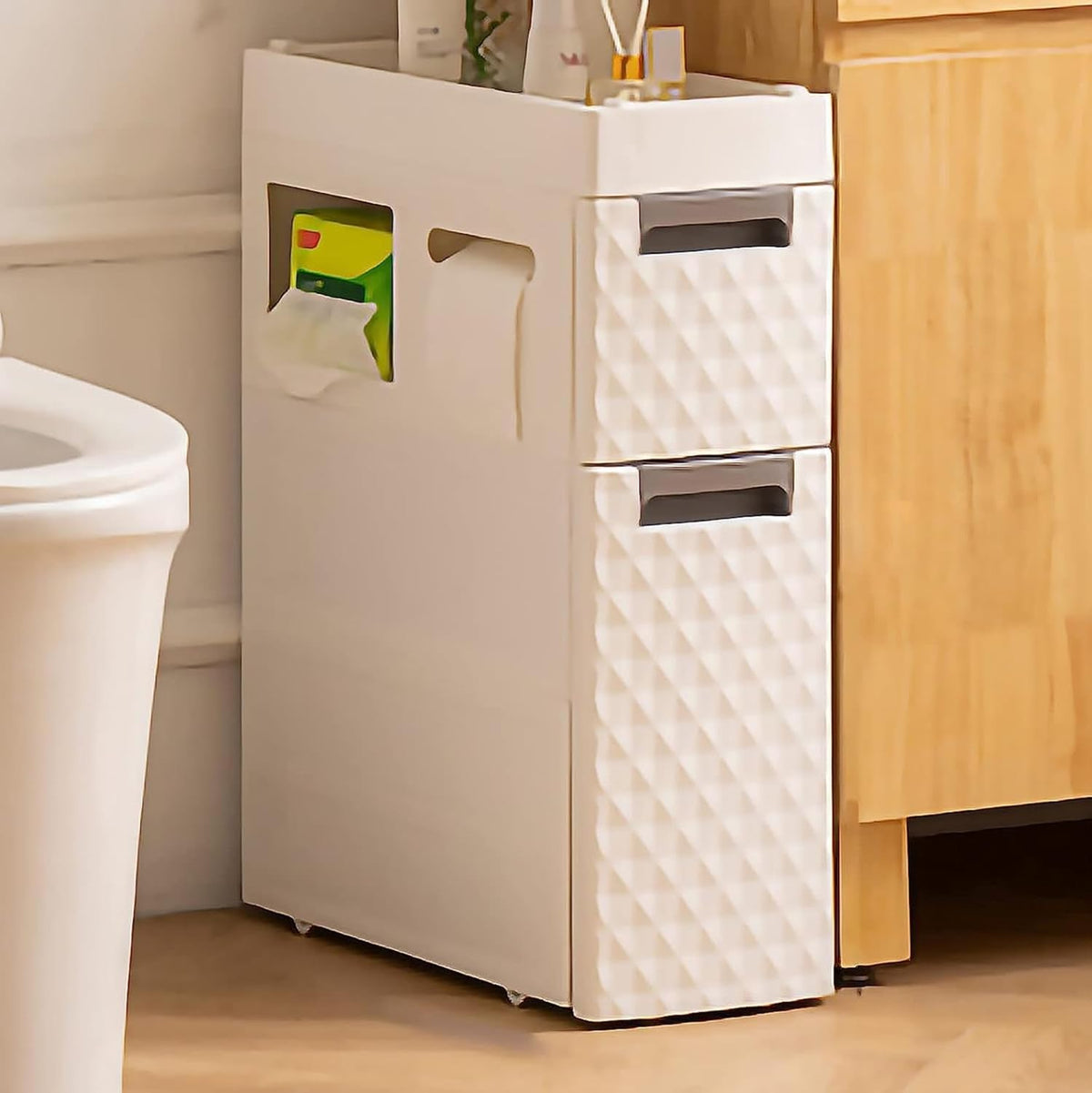 Slim Storage Tower with Wheels Drawer Cart B62521