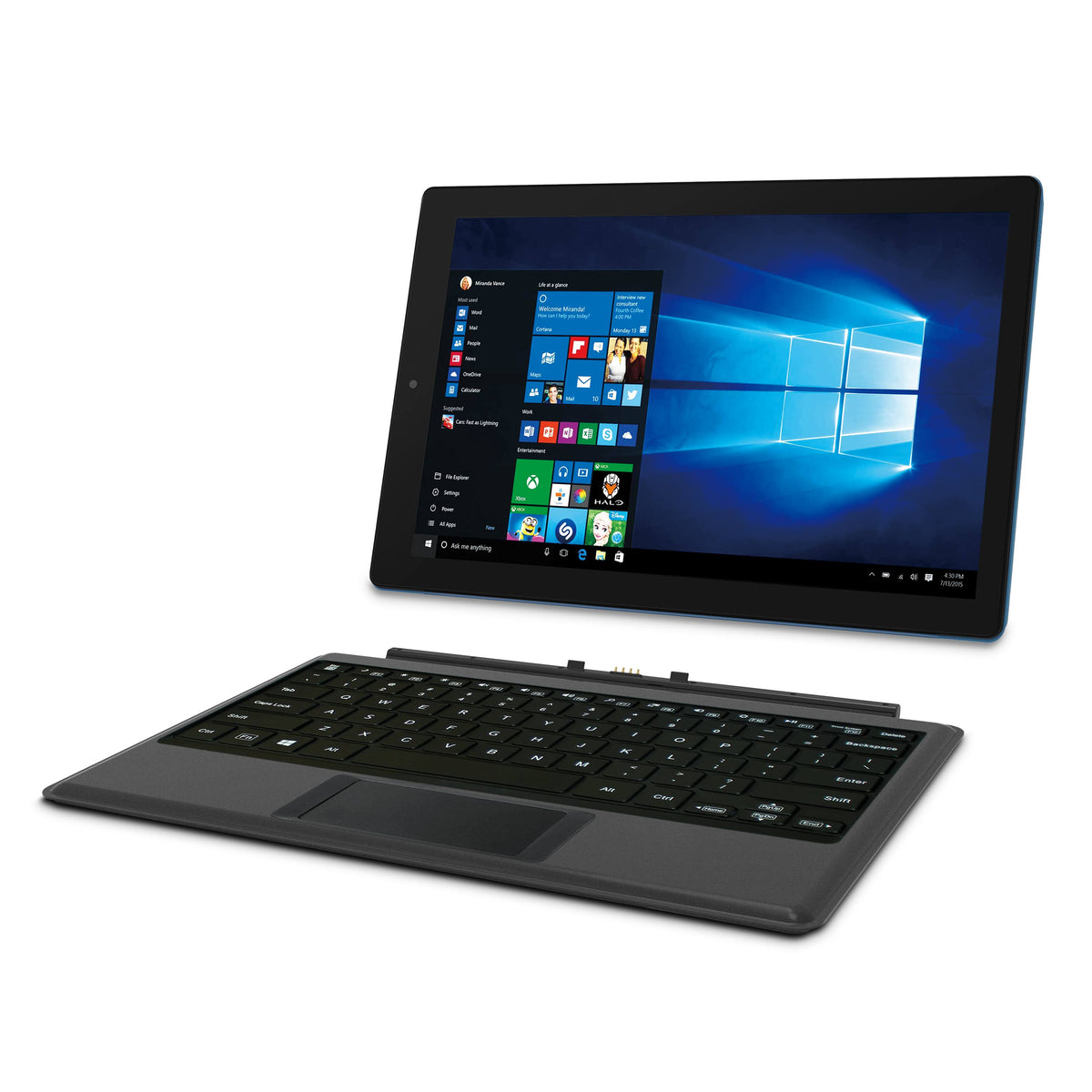 12.2 inch Windows 2-in-1 Tablet with Travel Keyboard, Charcoal C356
