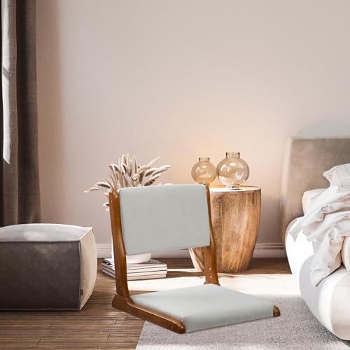 Beige Foldable Floor Chair with Cushion G408175