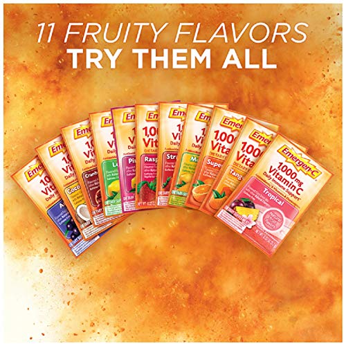 30 Count Raspberry Flavor Dietary Supplement Fizzy Drink Mix with 1000mg Vitamin C I20028