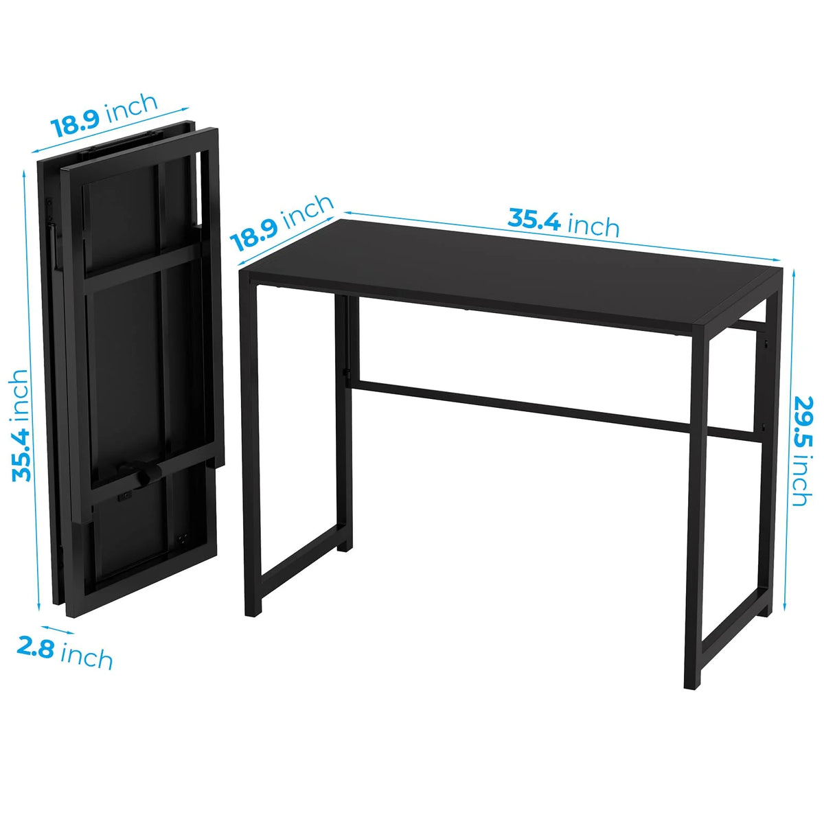Black 35.4 in Folding Desk G248